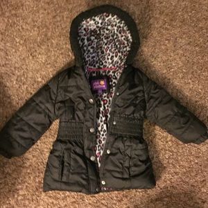 PINK PLATINUM girls black winter coat
